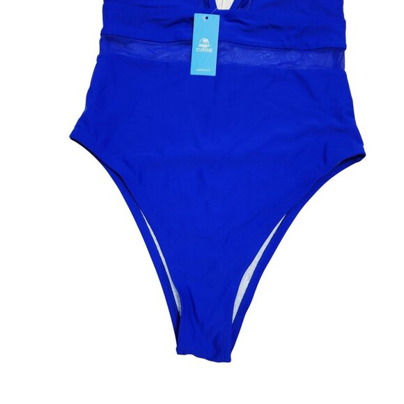 Cupshe Womens Blue One-Piece Swimsuit Size 1X Nylon & Elastane - Picture 5 of 5